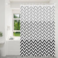1pc Black White Wavy Stripe Artwork Geometric Shower Curtain Waterproof PEVA Modern Minimalist Bathroom Decor
