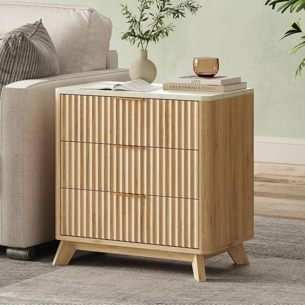 30" Tall Fluted NightStand Set of 2